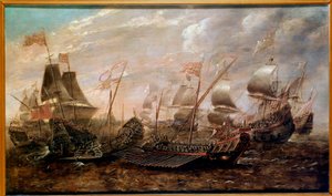 1588 年 8 月西班牙无敌舰队击败英国舰队的无敌舰队海战，佛兰芒学校