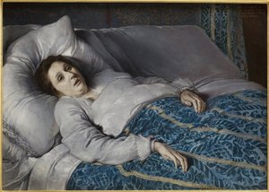 临终的年轻女子匿名画，布面油画