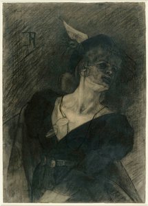 拿着Lorgnette的女人拿着Lorgnette的女士，约1870年。 作者 费利西安罗普斯