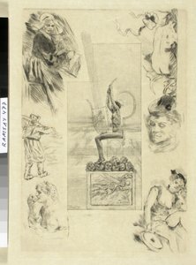 伟大的抒情诗马拉美作品 1887 年版扉页。 作者 费利西安罗普斯