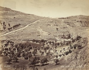 Panoramic view of the Valley of the Cedron or Josafat, on the outskirts of Jerusalem