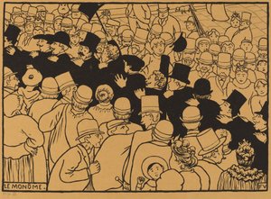 Le Monôme在街道上列队游行，1893年。
