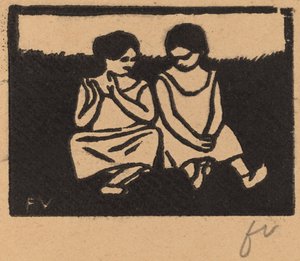 两个穿化装品的女孩 Deux fillettes en chemise, 1893.