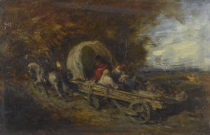 马车，1843 至 1844 年间（木板油画）