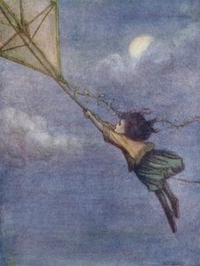 彼得拴住温迪的风筝（彩色石版画） 作者 弗洛拉·怀特