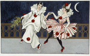 Pierrot 和 Colombine 在月光下翩翩起舞 - dess。 作者：Florence Hardy，deb。 20世纪