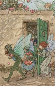 精灵之歌》插图（铅笔、棕色墨水和水彩画）