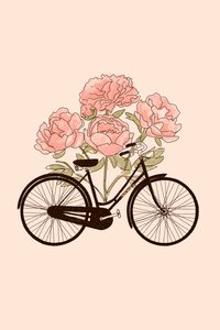 自行车和花：巴黎，2022 年（数字） 作者 弗洛伦德·博达特