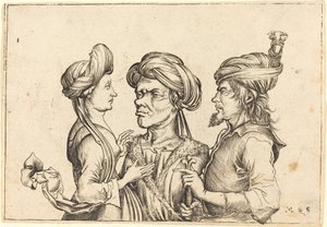三个东方人物 作者 Martin Schongauer 的追随者