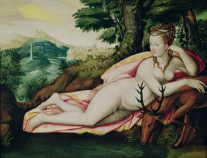 Diane de Poitiers（1499-1566）饰演戴安娜女猎手 作者 枫丹白露学校
