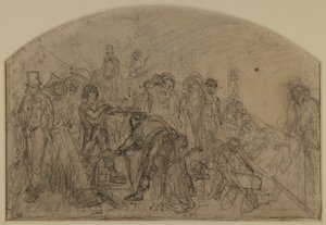 作品 "草图初稿（人物构图草图） 作者 福特·马多克斯·布朗