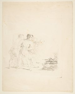 对着火吐口水的男人，约1820-1850年。 作者 以前归功于戈雅