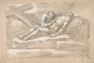 悼念死去的基督的抹大拉的人尊敬他的侧伤，1787-1863。