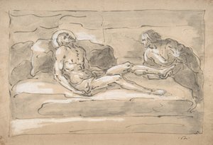 悼念脚上伤痕的抹大拉的死亡基督，1787-1863。