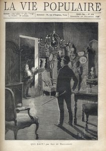 一个人在半夜给家中的入侵者带来惊喜。F. Meaulle在B. Borione之后为《谁知道？"作者：居伊-德-莫泊桑（1850-1893）。1890年在《大众生活》中的版画。私人收藏 作者 路易斯·莫厄尔财富