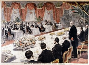 工商联为共和国总统费利克斯·福雷提供晚宴，“Le petit journal”，10 月 24 日 作者 路易斯·莫厄尔财富