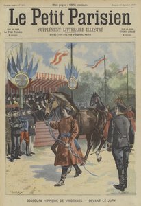 在巴黎文森斯的比赛中，马在陪审团面前游行 作者 Fortune Louis Meaulle