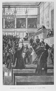 维克多·雨果（1802-85）在立法议会上发表关于修改宪法的演讲1851年7月17日，c。 1885年