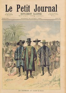 香榭丽舍大街上的Dahomeans，来自&39;Le Petit Journal&39;的插图，1893年4月22日