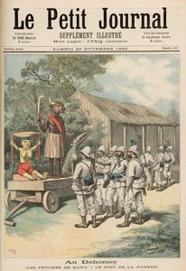 1892年11月26日，来自&39;Le Petit Journal&39;的Kana Fetishes in Dahomey 作者 财富路易斯·米奥勒和亨利·梅尔