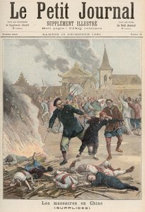 中国的大屠杀，来自&39;Le Petit Journal&39;，1891年12月19日（彩色光刻）