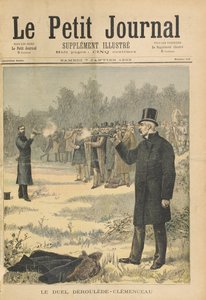 Paul Deroulede（1846-1914）和Georges Clemenceau（1841-1929）之间的对决，来自&39;Le Petit Journal&39;，1893年1月7日