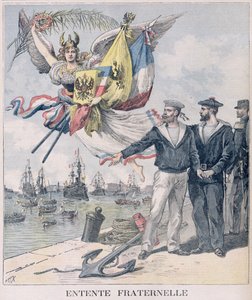 法国 - 俄罗斯协议，来自&39;Le Petit Journal&39;的插图，1893年9月30日 作者 财富路易斯·米奥勒和亨利·梅尔