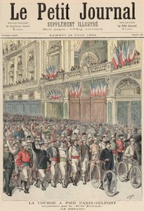 从巴黎到贝尔福的公路赛开始于1892年6月18日的“Le Petit Journal” 作者 财富路易斯·米奥勒和亨利·梅尔