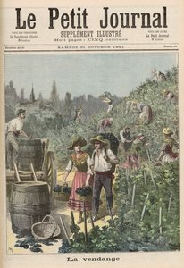 葡萄酒收获，来自&39;Le Petit Journal&39;，1891年10月31日