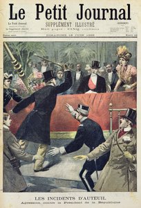 Auteuil的事件，对共和国总统的侵略，1899年6月18日“Le Petit Journal”的标题页（彩色版画）
