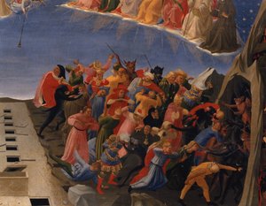 《最后的审判》，被诅咒者的细节，c.1431（面板上的蛋彩画）（49992 的细节） 作者 弗拉 （c.1387-1455）安吉利科