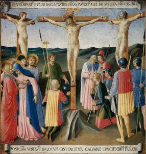 受难。 基督的一生，银衣橱。 （木头上的蛋彩 作者 Fra  Angelico