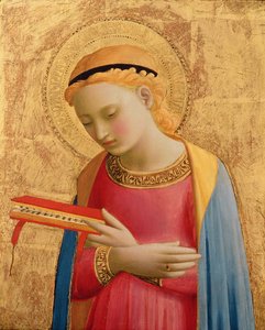 Virgin Annunciate，1450-55（木板上的金箔和蛋彩画）（另见139311）