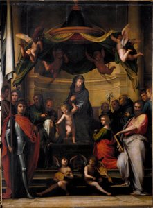 弗拉·巴托洛梅奥（Fra Bartolomeo）的宝座上的圣母或““圣凯瑟琳的神秘婚姻””绘画