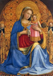 麦当娜和圣多米尼克与彼得·马蒂尔（Peter Martyr）的孩子麦当娜（Madonna）dellUmilitá， 1433 作者 Fra Giovanni Angelico da Fiesole