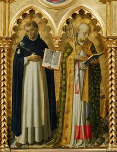 圣人多米尼克和巴里的尼古拉 来自佩鲁贾祭坛画，约1437年。 作者 Fra Giovanni Angelico da Fiesole