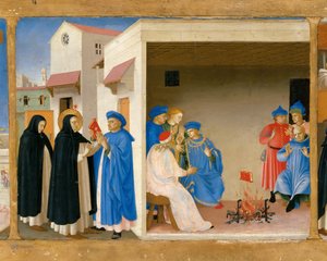 圣多米尼克的争执和翻唱台的“铁血战士”的奇迹。 作者 Fra Giovanni Angelico da Fiesole