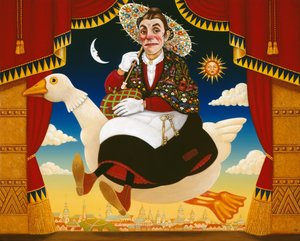 Dan Leno（1860-1904）饰演Mother Goose，1996年（面板上的油和蛋彩画）