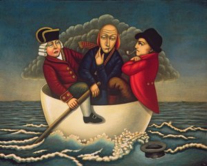 2005年Gotham的三位智者（面板上的油和蛋彩画）