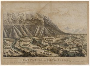 1847年布埃纳维斯塔战役（编织纸上的彩色石版画） 作者 弗朗西斯·弗洛拉·邦德·帕尔默