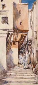 阿尔及尔老街（彩色石版画） 作者 弗朗西斯·内斯比特