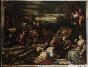 寓意夏季的 "夏日"。弗朗切斯科-达-庞蒂或巴萨诺（1549-1592 年）的画作，16 世纪 圣彼得堡冬宫博物馆（圣彼得堡） 作者 弗朗切斯科·巴萨诺（Francesco Bassano）