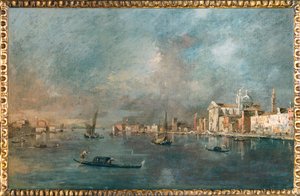 Vue de la Giudecca avec les Zattere - 朱代卡运河和扎特雷河景观 ... 作者 弗朗西斯科·瓜尔迪（Francesco Guardi）