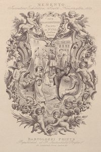 纪念品的广告，发明展，南肯辛顿，1885年，约1885年。 作者 弗朗切斯科·巴托洛齐（Francesco Bartolozzi）