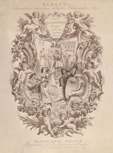 纪念品的广告，发明展，南肯辛顿，1885年，约1885年。 作者 弗朗切斯科·巴托洛齐（Francesco Bartolozzi）