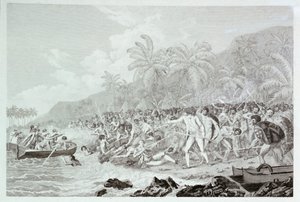 库克船长之死》（无标题），约 1783 年（雕刻） 作者 弗朗切斯科·巴托洛齐（Francesco Bartolozzi）