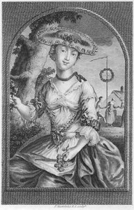 少妇，c1740-1810。 作者 弗朗切斯科·巴托洛齐（Francesco Bartolozzi）