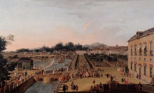 1756年，阿兰胡埃斯花园中的布拉干萨的费迪南德六世和芭芭拉