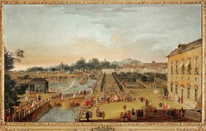 西班牙国王费迪南德六世和王后芭芭拉-布拉甘扎及其宾客在阿兰胡埃斯宫花园（布面油画）