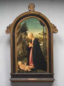 麦当娜与托比亚斯和安吉尔·拉斐尔的孩子，c。 1470。 作者 弗朗切斯科·波蒂奇尼（Francesco Botticini）